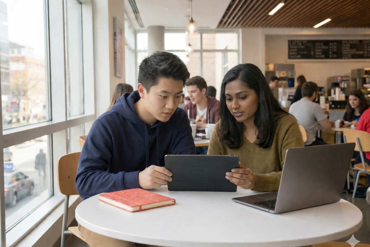 Mentor working with student